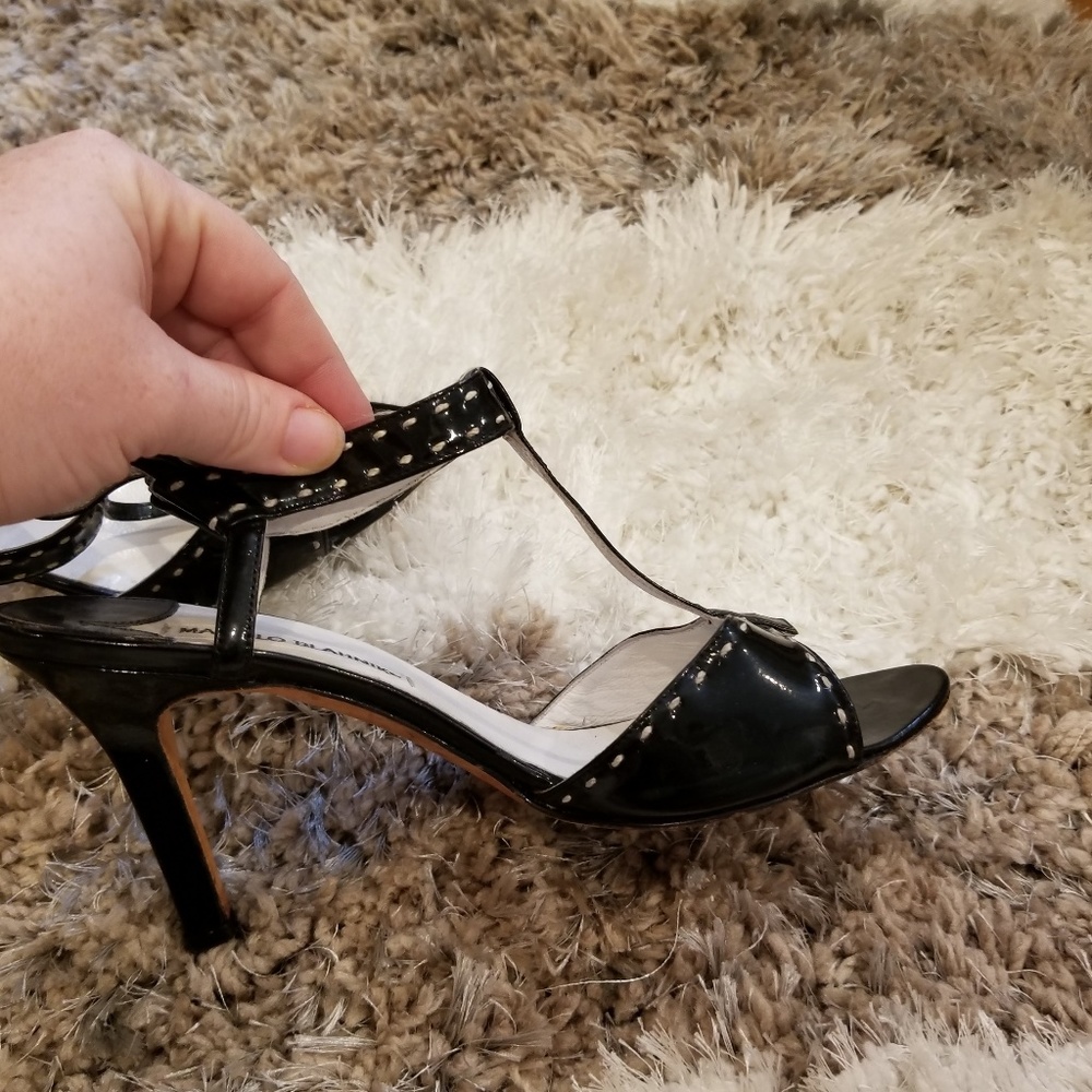 Manolo Blahnik Black Strappy Sandals
